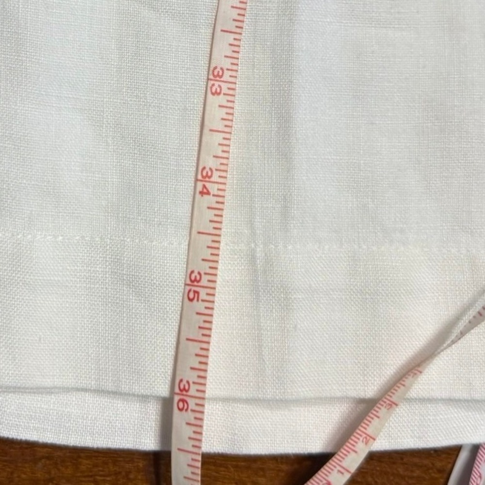 Vintage Hot Cotton Women M 100% Linen Sleeveless Top Cropped Set White Lagenlook - Picture 10 of 12